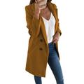 ESSEN Coat Casual Women Autumn Winter Solid Color Lapel Open Front Jacket Long Warm Coat