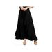 MarinaVida Summer Women Ruffle Skirt Palazzo Mid Waist Pants Boho Wide Leg Loose Skirt Pants