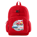 Personalized Fun Graphic Boys Red Backpack - Emergency Vehicles