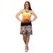 Peach Couture Juniors Boho Print Smocked Bodice Beaded Neck Midi Dress