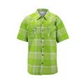 Menâ€™s Short Sleeve Cowboy Button Down Casual Plaid Pattern Western Dress Shirt (8AS106-Lime, 4XL)