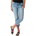 Silver Jeans Co. Women's Elyse Mid Rise Straight Crop Jeans Crop, Waist Sizes 24-36