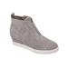LINEA Paolo Anna Wedge Sneaker Rock Perf Suede