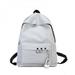 Unisex Concise Backpack Casual Large Capacity Solid Color Zipper Travel Canvas Personality Backpack Gray