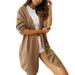 Mid-Length Lazy Cardigan Coat Sweaters Women's Autumn And Winter Cardigan Coat Elegant for Office Lady Camel L