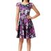 Betsey Johnson NEW Purple Women's Size 6 Pleated Floral Quilted Dress