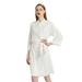 MERRYLIFE Women Bathrobes for Summer Short Loungewear Soft Lightweight Sleepwear Dual Pockets Adjustable Tie Kimono Robes Terry Cloth White S-XL