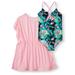 Crossback One-Piece Swimsuit and Kaftan Coverup, 2-Piece Set (Little Girls, Big Girls & Big Girls Plus)