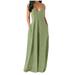 Aimik Tank Dresses for Women Summer Sleeveless Tie Dyeing Tunic Top Dress Casual Irregular Maxi Gown Beach Sundress