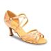 Sansha Adult Light Tan Satin Criss-Cross Strap Rosa Ballroom Shoes Womens