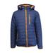 Men's Heavyweight Puffer Jacket With Contrast Color Trim & Detachable Hood (S-2XL)