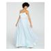 SAY YES TO THE PROM Womens Aqua Glitter Tulle Sleeveless Sweetheart Neckline Full-Length Empire Waist Prom Dress Size 6