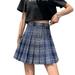 Multitrust Women High Waist Plaid Pleated Skirt Girl School Uniform A-line Skater Tennis Mini Skirt Lining Shorts