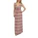 24Seven Comfort Apparel Jordana Sleeveless Boho Pink Maxi Dress