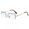 Fashion Small Rectangle Sunglasses Women Ultralight Candy Color Rimless Ocean Sun Glasses - Blue