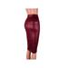 Women Velvet Imitation Leather High Waist Package Hip Knee Length Dress Autumn Winter Coffee Red Black Skirt