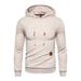 Avamo Men Plaid Jacquard Hooded Jacket Sweatshirt Brushed Fleece Soft Light Weight Lined Tracksuit