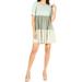 Women's Casual Loose Fit Short Sleeve Pull On Color Block A-Line Mini Midi Dress S-3XL Animal Sage L