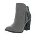 Not Rated Womens Zip Me Up Faux Leather Block Heel Ankle Boots