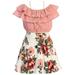Big Girl 3 Pieces Ruffle Top Skirt Necklace Summer Clothing Skirt Set Outfit Outfit Dusty 12 JKS 2130S BNY Corner