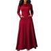 Sexy Dance Empire Waist Dress for Women Flowy Party Maxi Dress Oversize Long Sleeve A Line Swing Tunic Dresses for Lady Funnel Neck Warm Soft Cozy