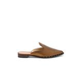 Schutz Tae Bronze Leather Flat Metallic Upper Studded Low Heal Slide (8, Bronze)