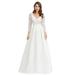 Ever-Pretty Womens Sexy V-Neck Lace Maxi Wedding Guest Dresses for Women 00707 US22