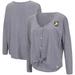 Army Black Knights Colosseum Women's Charity Button-Up Tie-Front Long Sleeve Top - Gray