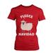 Feliz Navidad Christmas Gift T-shirt Funny X-mas Fleece Red Shirt For Women