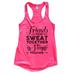 Womens Flowy Tank Top â€œFriends That Sweat Together Stay Together" Workout Buddy Tank Top Small, Hot Pink