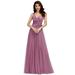 Ever-Pretty Womens Elegant A-Line Tulle Evening Cocktail Party Dresses for Women 73032 Orchid US14
