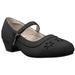 Sobeyo Girls Dress Shoes Mary Jane Ankle Strap Closed Toe Pumps Low Heels Black Nubuck Sz 11