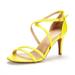 Dream Pairs Women's Wedding Party Dress Shoes Ankle Strap High Heel Sandals Gigi Yellow/Pu Size 7