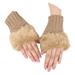 New Fashion Winter Women Gloves Plush Faux Fur Knitting Wool Keep Warm Short Mitten Fingerless Lady Girl Half Finger Glove Gift