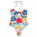Women's One Piece Swimsuit With Neck Strap And Hollow High Waist Sexy One Piece Swimsuits For Women