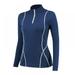 Promotion Clearance Women Workout Jacket Stand Collar Half Zip-up Front Yoga Workout Running Track Tops Slim Fit Solid Color Activewear Blue M