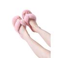 Ladies Womens Flip Flop Slippers Plush Indoor Faux Fur Thong Home Spa Toe Shoes