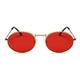 Wuffmeow Unisex Vintage Brand Designer Sunglasses Metal Frame UV400 Oval Sunglasses