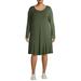 Terra & Sky Women's Plus Size Knit Peplum Dress