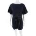 French Connection Women's Blend Contrast Stitching Romper Navy Blue Size 6
