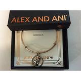 Alex and Ani Women's Love Sign Language Two-Tone Bangle Bracelet Rafaelian Rose Gold One Size