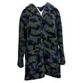 Susan Graver Women's Coat Sz XL Reversible Sherpa Polar Fleece Blue A383194