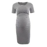 Niuer Women Summer Maternity Bodycon Dress, Ruched Side Short Sleeve Dress Mama Baby Shower Pregnancy Dress Casual