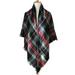 Unisex Cashmere-like Solid Color Scarf Large Grids Tassel Scarf Amice for Autumn and Winter
