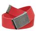 Cut to Fit Men's Golf Casual Belt Antique Silver Flip Top Buckle 1.5 Width with Adjustable Canvas Web Belt Large Red