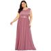 Ever-Pretty Women's Party Dress Long Plus Size Bridesmaid Dress for Wedding 06462 Orchid US22