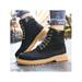 Womens Mens Lace Up Boots Winter Combat Hiking Work High Top Ankle Shoes