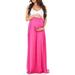 Avamo Sleeveless Ruching Maternity Dress for Women Color Block Pregnancy Maxi Dress Summer Beach Sundress