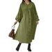 Women's Long Sleeve Button Up Maxi Dress Loose Solid Color Casual Shirt Dress Holiday Dress