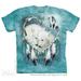 Blue 100% Cotton Wolf Heart Graphic Novelty T-Shirt